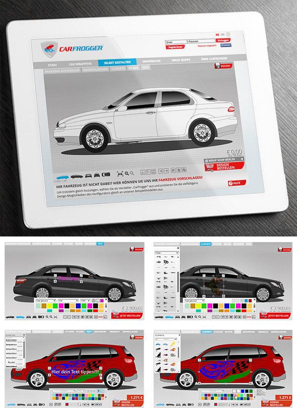 Autofolierung Konfigurator portfolio grafik print fotografie logodesign Autofolierung Konfigurator portfolio grafik print fotografie logodesign